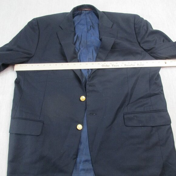 Hickey Freeman Blazer Jacket Mens Navy Long Sleeve Notch Lapel Single Breasted - Picture 9 of 10
